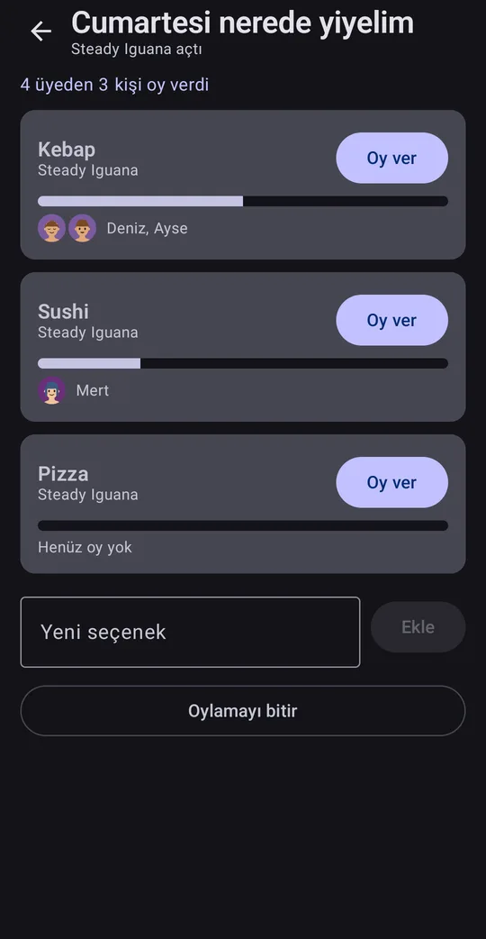 Pickle: Grup Oylaması ve Anket, Google Play'de ekran 1